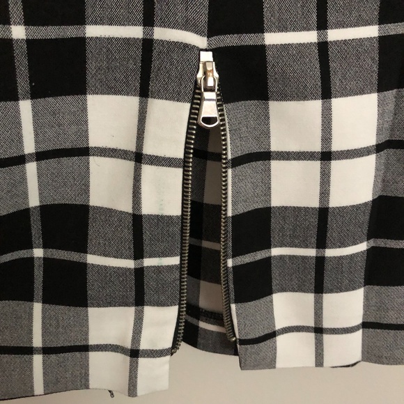 Plaid A-Line Miniskirt Black and White Corpcore Office Siren Women's Small - Picture 4 of 8